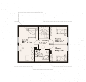 Rzut projektu hoczew średnia 11 dws - Poddasze