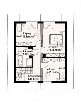 Rzut projektu grochowo nowe 3 dws - Poddasze
