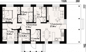 Rzut projektu zawoja 27 - Parter