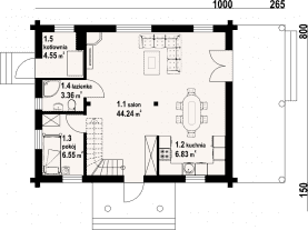 Rzut projektu modrzewo dw - Parter