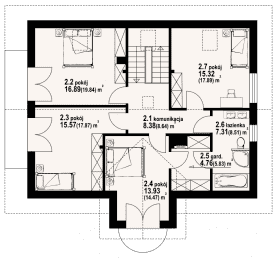 Rzut projektu żarnowo mk - Poddasze