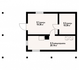 Rzut projektu świdnica mała 19 dws - Piwnica