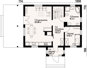 Rzut projektu brzoza dws - Parter