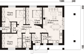 Rzut projektu asnykowo m3 - Parter