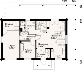 Rzut projektu milicz dw 8 - Parter