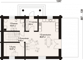 Rzut projektu bukowina 5dw - Parter