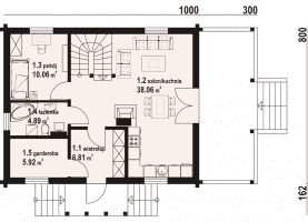 Rzut projektu zawoja dw 39 - Parter