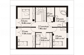 Rzut projektu gryfice 3 dw - Poddasze