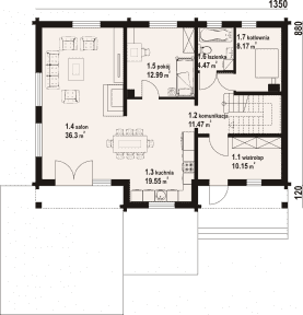 Rzut projektu bolechowo dw1 - Parter