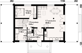 Rzut projektu chmielniki małe dw 21 - Parter