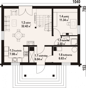 Rzut projektu jurgów 7 dw - Parter