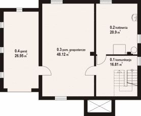 Rzut projektu brzozów - Piwnica