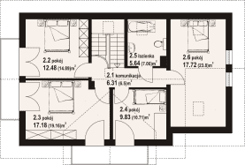 Rzut projektu oleśnica 11 - Poddasze