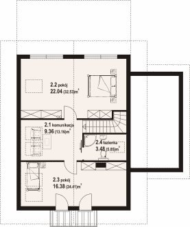 Rzut projektu głogoczów 3 dws - Poddasze