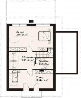 Rzut projektu głogoczów 3m - Poddasze