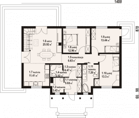 Rzut projektu chmielów 6 dws - Parter