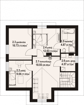 Rzut projektu brzezina nowa 3 - Poddasze
