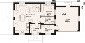 Rzut projektu żarowo 1mgg - Parter