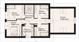 Rzut projektu żarowo 1mgg - Poddasze