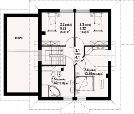 Rzut projektu rydzowo dw 7 - Poddasze