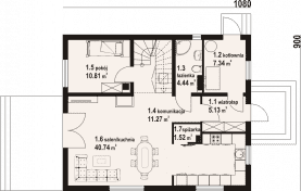 Rzut projektu gryfice 3 dws - Parter
