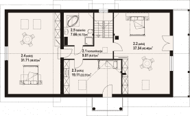 Rzut projektu milicz 16 dw - Poddasze