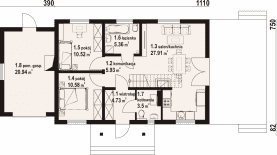 Rzut projektu miłków 16g dws - Parter