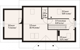 Rzut projektu miłków 16g dws - Poddasze