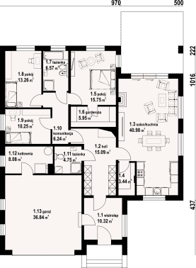 Rzut projektu ardenowice mg 2 - Parter