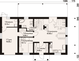 Rzut projektu milicz m12 - Parter