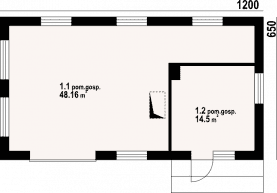 Rzut projektu budynek gospodarczy bg-53 - Parter