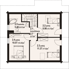 Rzut projektu świdnica mała dw 43 - Poddasze