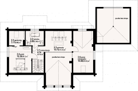 Rzut projektu wyżne 1 dw - Poddasze