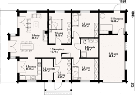 Rzut projektu zamość 3g dw - Parter