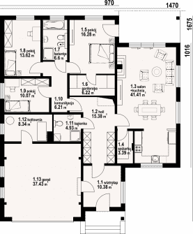 Rzut projektu ardenowice dws - Parter