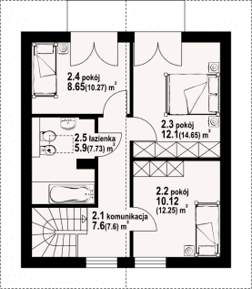Rzut projektu grochowo nowe 8m - Poddasze