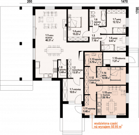 Rzut projektu alisowo+wynajem - Parter