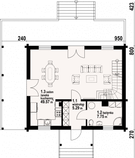 Rzut projektu cisów 3dw - Parter