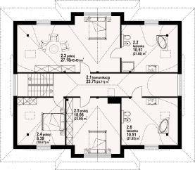 Rzut projektu chmielniki średnie dw 20 - Poddasze
