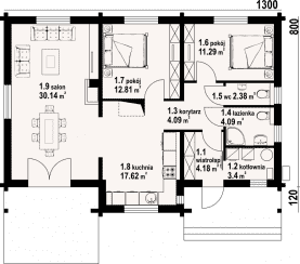 Rzut projektu bolesławice dw 27 - Parter