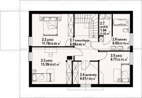 Rzut projektu osiek 303 dw - Poddasze