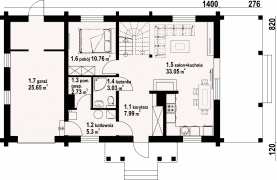 Rzut projektu zawoja dw 25 - Parter