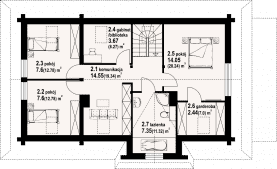Rzut projektu zawoja dw 25 - Poddasze
