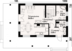 Rzut projektu świdnica 4 mb - Parter