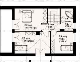 Rzut projektu świdnica 4 mb - Poddasze