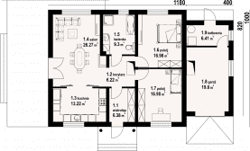 Rzut projektu miłków 11g - Parter