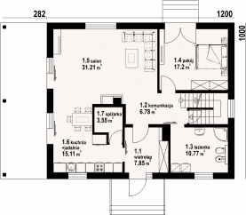 Rzut projektu chroślice 3 - Parter