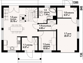 Rzut projektu milicz 55 dws - Parter