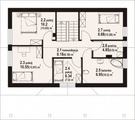 Rzut projektu ponin - Poddasze