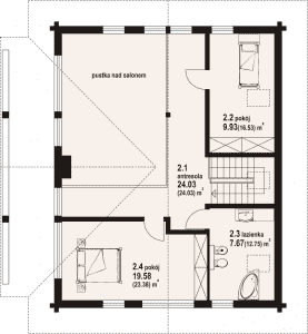 Rzut projektu tomaszewo 3 dw - Poddasze